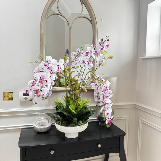 Cascading Faux Orchid Arrangement