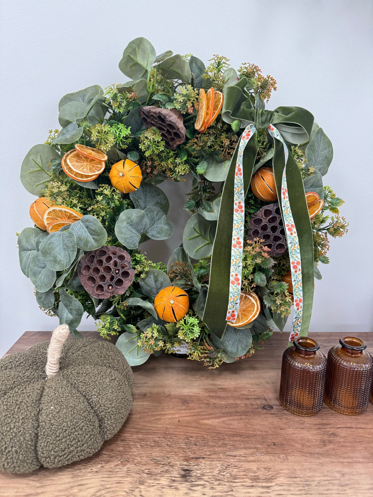 Orange Scented Autumn to Christmas Wreath