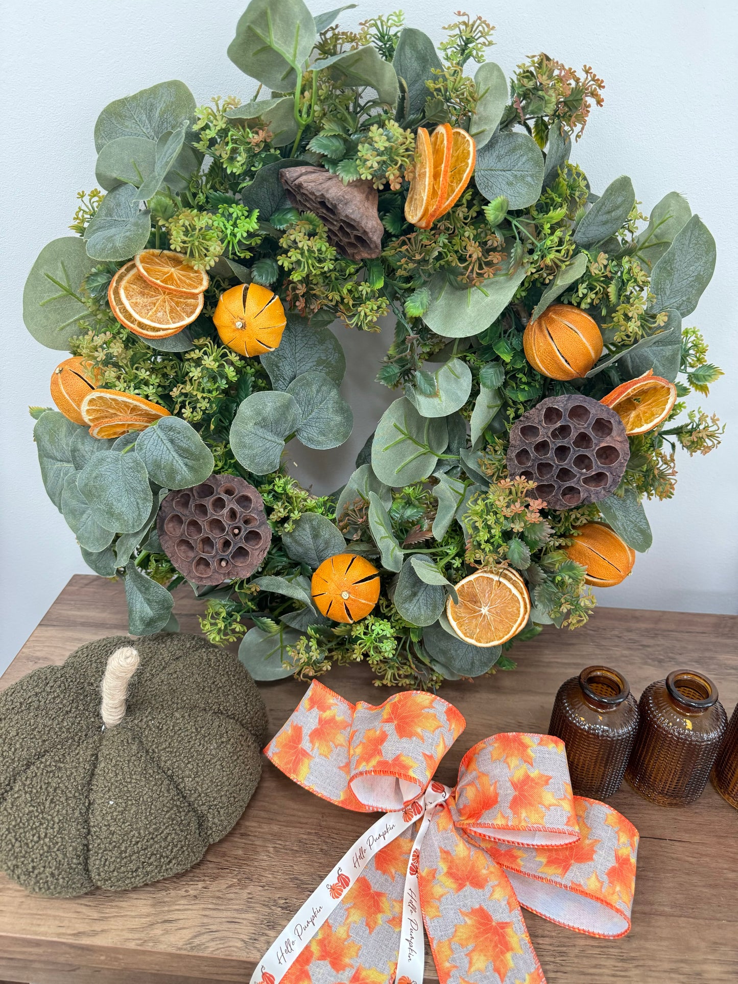 Orange Scented Autumn to Christmas Wreath